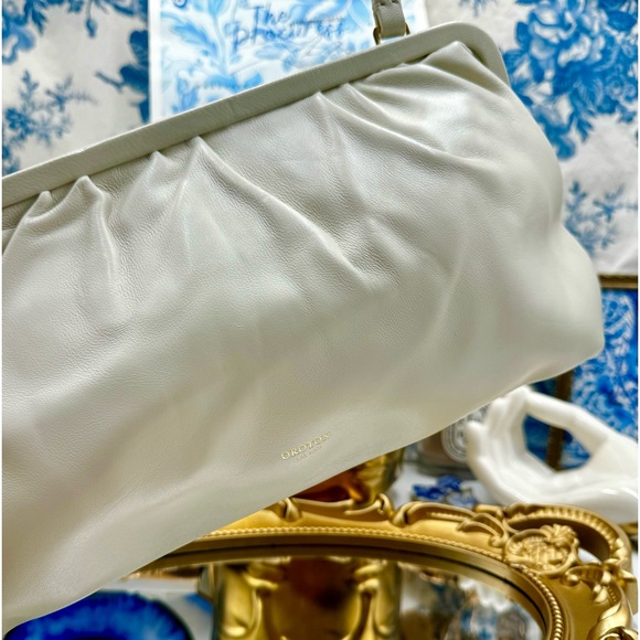🆕 OROTON 🧿 NWT Celia XL Long Leather Clutch, Cream - Picture 3 of 16